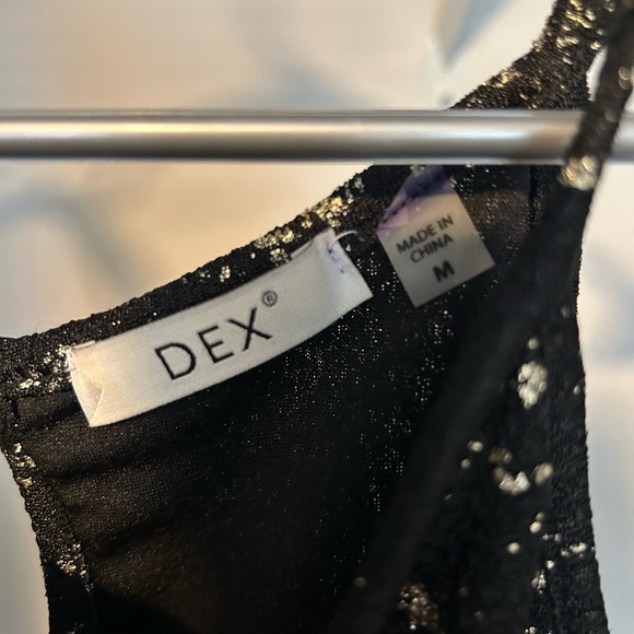 Dex Black and Gold Patterned Dress - Picture 3 of 3